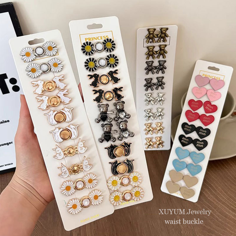 100 รูปแบบ ของเอว หัวเข็มขัด ปรับขนาดเอว เสื้อผ้า คงที่ กระดุมแฟชั่น เข็มกลัดการ์ตูน