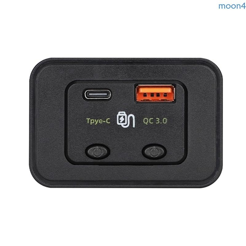 Moon4 ที่ชาร์จในรถยนต์ แบบชาร์จเร็ว พร้อมพอร์ต USB Type C เทคโนโลยี PD QC3 0 สําหรับยานพาหนะ รถมอเตอร์ไซค์