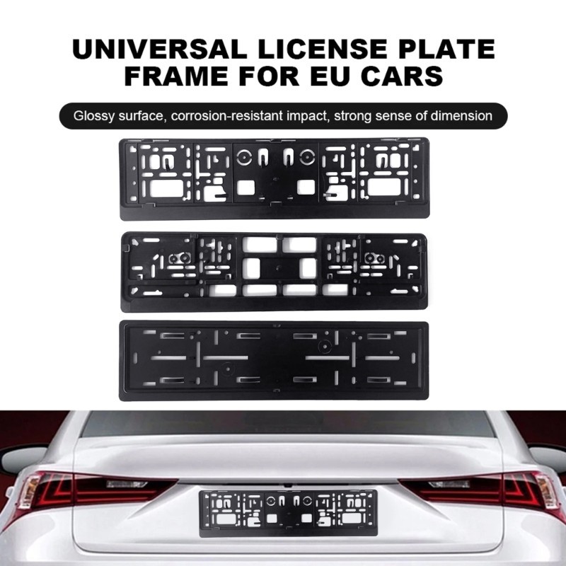 EV Car Licence Plate Bracket สีดําจํานวนแผ่นผู้ถือป้ายทะเบียน Fra