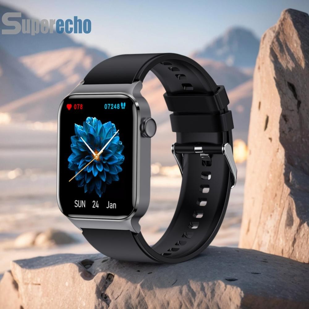 นาฬิกาข้อมือสมาร์ทวอทช์ เชื่อมต่อบลูทูธ กันน้ํา สําหรับ Iphone Samsung [superecho.th]