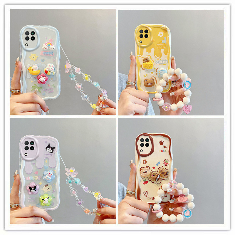 เคส samsung a12 เคสซัมซุง a12 เคสโทรศัพท์มือถือ ลายตุ๊กตา 3D สีครีมน่ารัก สําหรับ