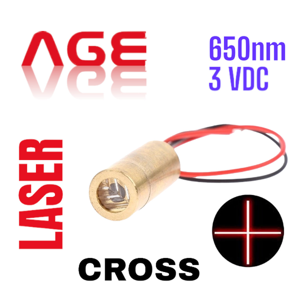 เลเซอร์แบบเครื่องหมายบวก 650nm 3V ขนาด 9MM laser Head Cross red Laser