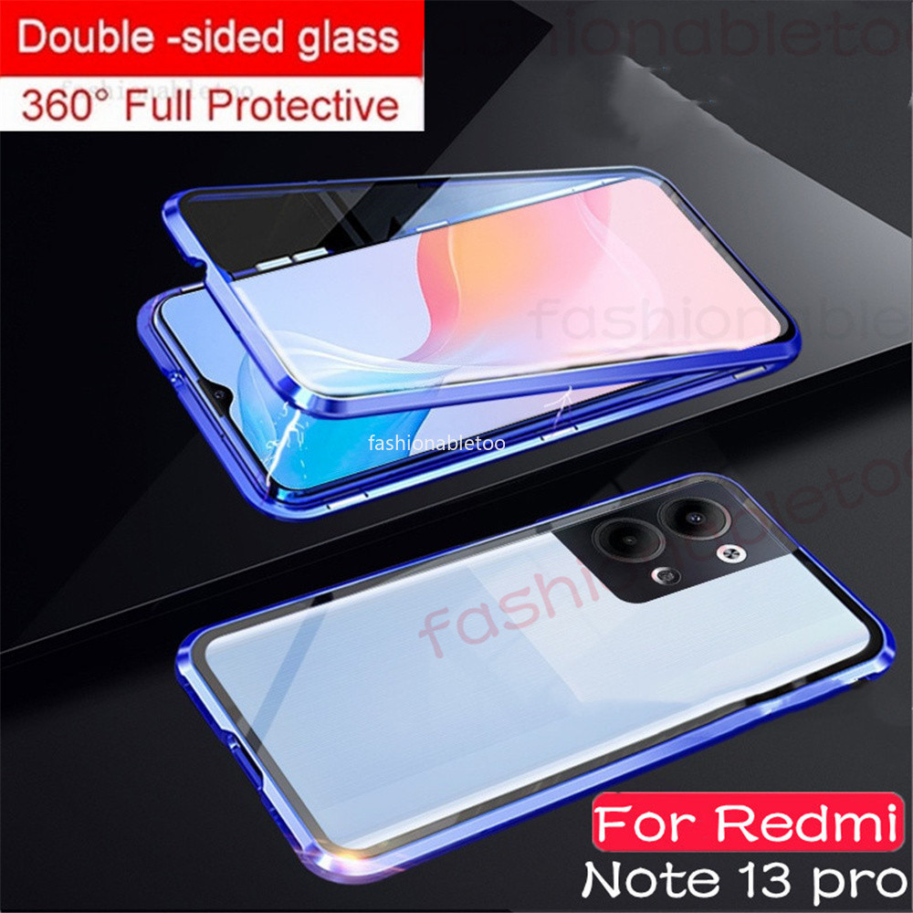 เคสโทรศัพท์มือถือกระจกนิรภัย แบบแข็ง สองด้าน กันกระแทก สําหรับ Redmi Note 13 pro plus 13pro+ 13R pro