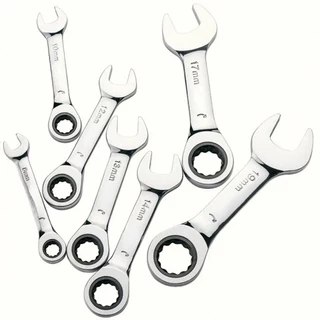 Kractige 6-19 มม.ด้ามสั้น Quick Ratchet ประแจ 72 ฟัน Multi-Functional แบบพกพาสั้น Dual-ใช้ Plum Blossom ประแจขนาดเล็กเครื่องมือ