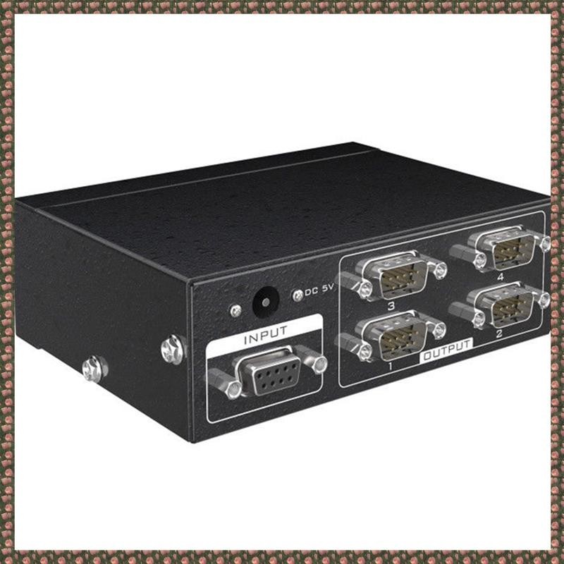 ( W V )MT-RS104 Active Serial RS232 Splitter 1 to 4 RS232 สวิตช์แยกสองทิศทาง 4 to 1 พร้อมอะแดปเตอร์พาวเวอร์