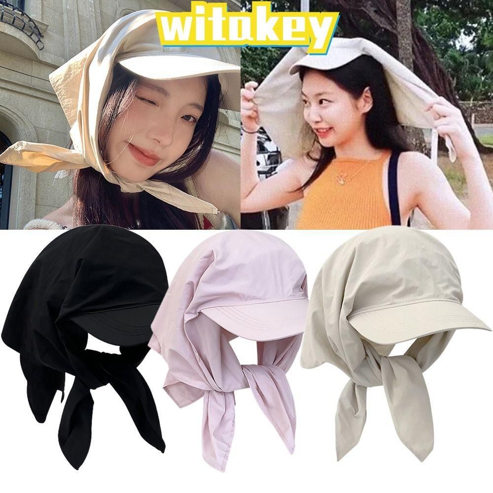 Witakey หมวกกันแดด แห้งเร็ว ป้องกันรังสียูวี แห้งเร็ว ปักลายเฉพาะจุด ระบายอากาศ หมวกยอดแหลม