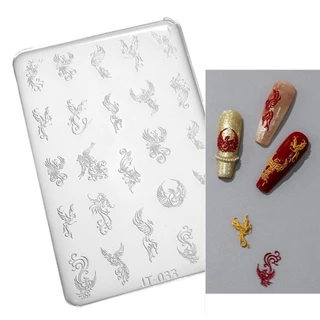 Siy แม่พิมพ์เพ้นท์เล็บคริสตัลพร้อมดอกไม้ผีเสื้อพิมพ์ลายฉลุแม่แบบแกะสลัก Mould