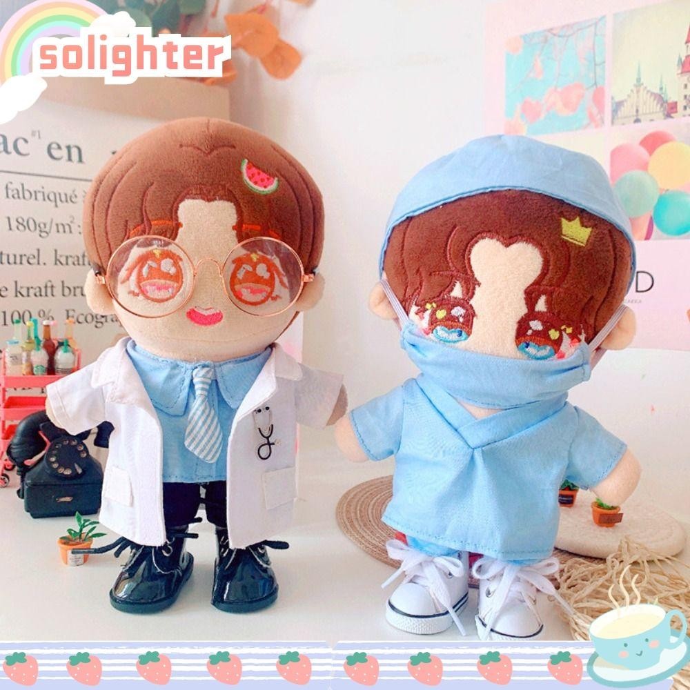 Solighter เสื้อโค้ท ผ้าฝ้าย หลายสไตล์ สีขาว 20 ซม. สําหรับตุ๊กตาหมอผ่าตัด