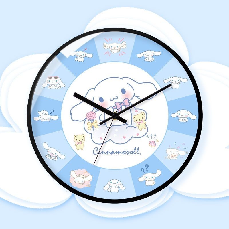 นาฬิกาแขวนผนัง ลายการ์ตูน Sanrio Cinnamon Dog น่ารัก เสียงเงียบ สําหรับห้องนอนเด็ก