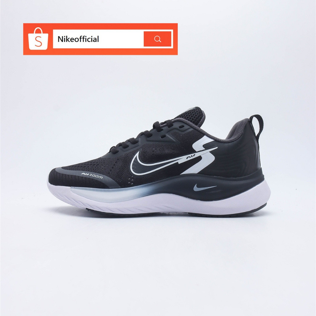 Nike Air Zoom Winflo 9 ของแท้ 100% รองเท้ากีฬา รองเท้าวิ่งลําลอง สีดํา สีขาว สําหรับผู้ชาย N7ON