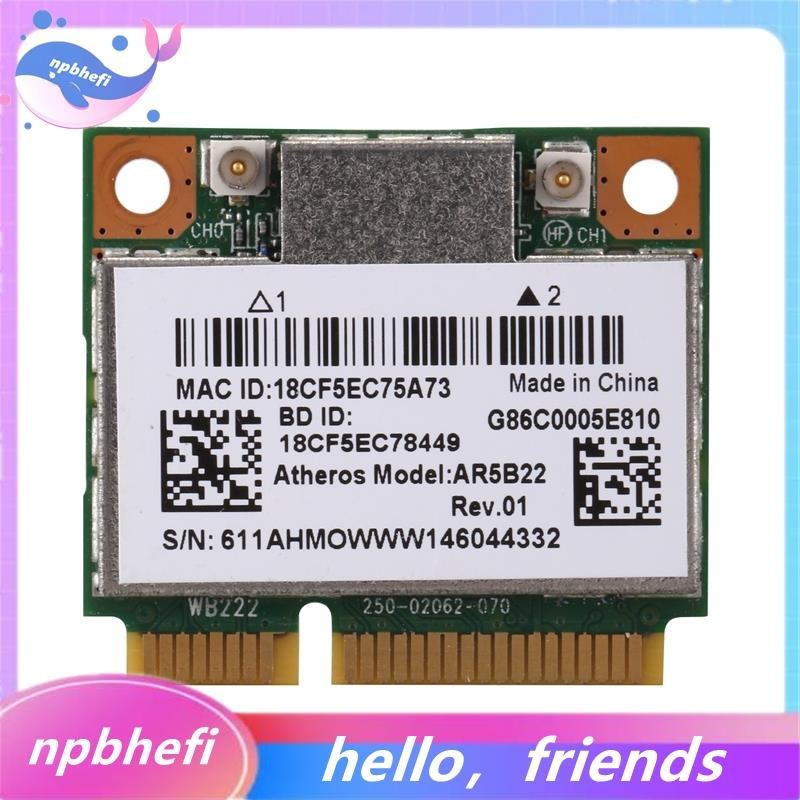 AR5B22 การ์ด Wi-Fi Dual Band 2.4/5GHz 802.11Ac บลูทูธ 4.0 การ์ด WLAN ไร้สายสำหรับ Lenovo Y400 Y500 Y