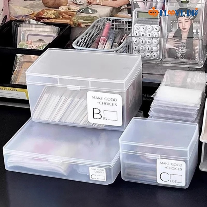 กล่องเก็บโฟโต้การ์ด ป้องกันฝุ่น ป้องกันฝุ่น แบบตั้งโต๊ะ ขนาดเล็ก สําหรับ Kpop Idol