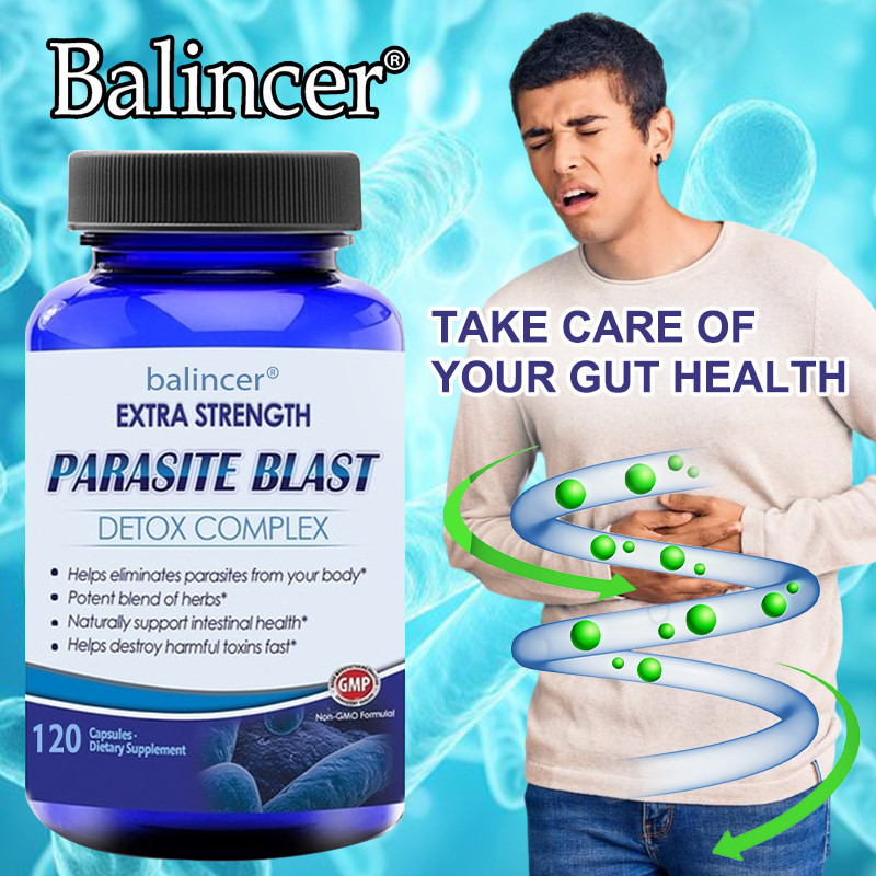 Parasite Detox Capsules ประกอบด้วยวอลนัทสีดํา แครนเบอร์รี่ และอื่นๆ - รองรับสุขภาพทางเดินอาหาร ระบบภ