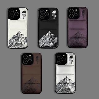 เคสโทรศัพท์มือถือ ผ้าฝ้าย กันกระแทก ลายภูเขา สีขาวดํา สําหรับ iPhone 15 ProMax 15 14 ProMax 14 13 ProMax 12 11