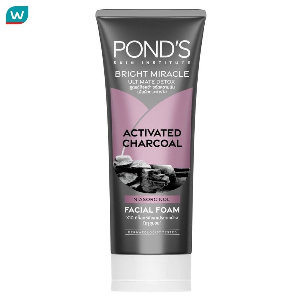 Pond'S พอนด์ส ไบรท์ มิราเคิล อัลทิเมท ดีท็อกซ์ แอคทิเวท ชาร์โคล เฟเชียล โฟม 90 กรัม