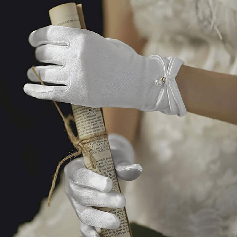 ถุงมือผ้าซาติน กันแดด ป้องกันรังสียูวี แบบยืดหยุ่น แบบเต็มนิ้ว เหมาะกับฤดูร้อน สําหรับผู้หญิง