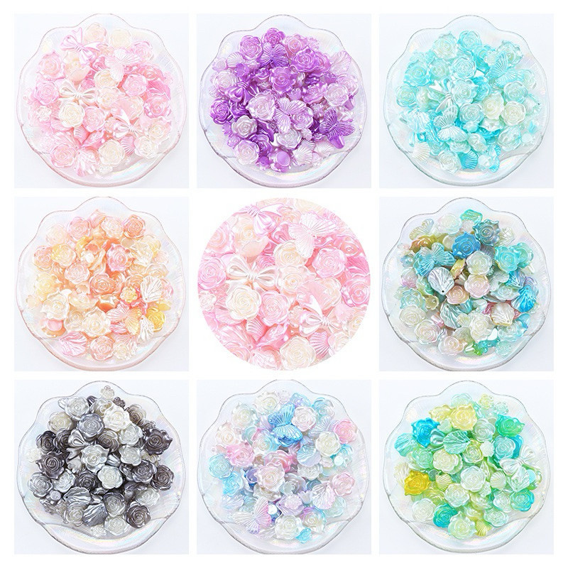 เรซิ่นดอกไม้แฟนตาซีคละแบบ DIY (ถุง 20 กรัม) วัสดุเรซิ่น อุปกรณ์ตกแต่งงานฝีมือ ติดเล็บ