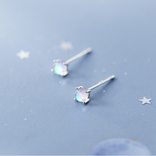 Aurora Stud Earrings ต่างหูคริสตัลออโรร่า S925