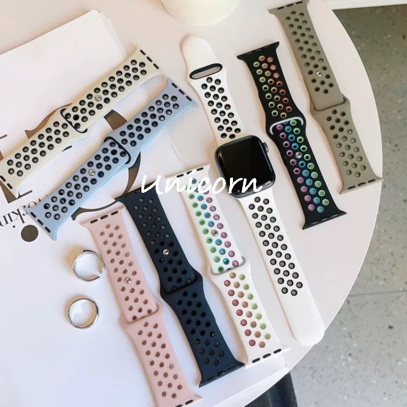 40 สีstrap สําหรับ AW watch Band 46 มม.42 มม.49 มม.44 มม.45 มม.40 มม.41 มม.38 มม.Correa ซิลิโคนสร้อยข้อมือกีฬาสําหรับ i-watch 10 9 8 SE 7 6 5 Ultra 49 มม.