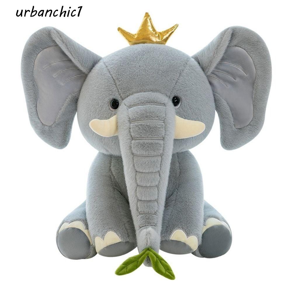 Urbanchic Crown Elephant ตุ๊กตาตุ๊กตา, การ์ตูนสร้างสรรค์การ์ตูนช้าง Plushie, สําหรับเด็กตุ๊กตาน่ารัก Kawaii ตุ๊กตาสัตว์ของเล่นเด็กชายและเด็กหญิง