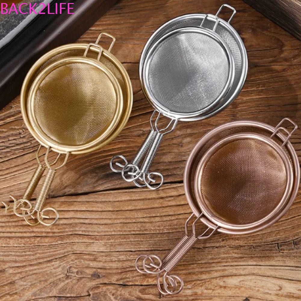 Back2life Fine ตาข่ายกระชอน, สแตนเลสลวดสั้น/ยาวกรองชา, สบายรูปกรวยลื่น Rust-Proof Skimmer ช้อนผลไม้