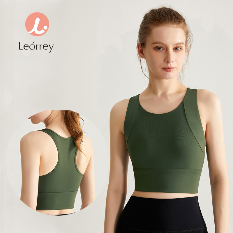 Leorrey-เสื้อกล้ามโยคะ กันกระแทก กางเกงชั้นในสปอร์ตบราทรงยึดชิ้นเดียว