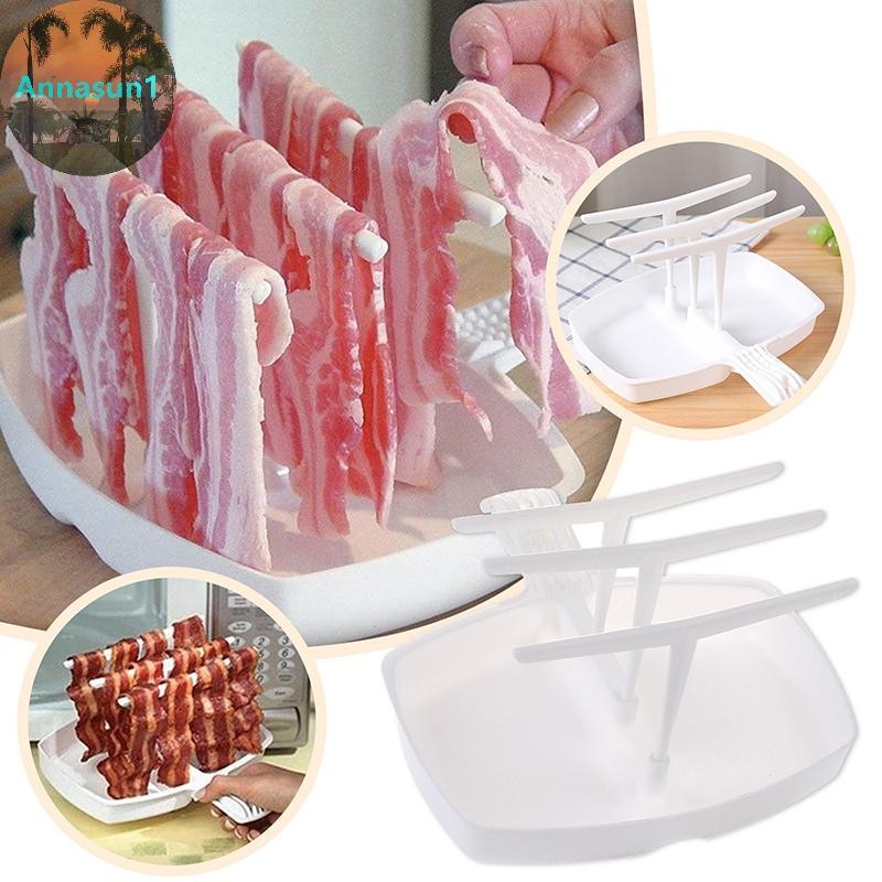 Annasun Bacon Tray Rack ไมโครเวฟเบคอนหม้อหุงข้าวชั้นวางทนต่ออุณหภูมิสูง TH