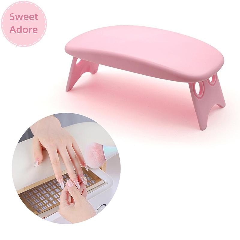 Sweetadore พับเล็บมือเล็บ Rest แขนขาตั้งหมอนเบาะโต๊ะพนักพิงฟองน้ําสนับสนุน Mat Polish เครื่องมือฝึก Salon TH