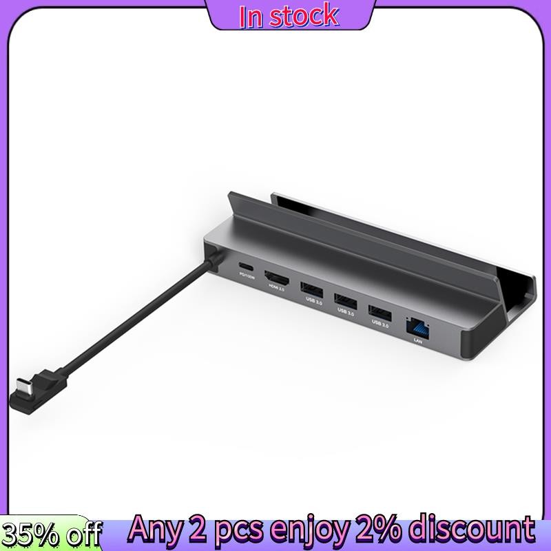 In stock-6 in 1 USB C Hub Docking Station สําหรับ Steam Deck 4K 60Hz RJ45 PD100W Dock สําหรับ Ninten