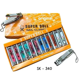 (ยกกล่อง 12 อัน) กรรไกรตัดเล็บ Super doll กล่องส้ม