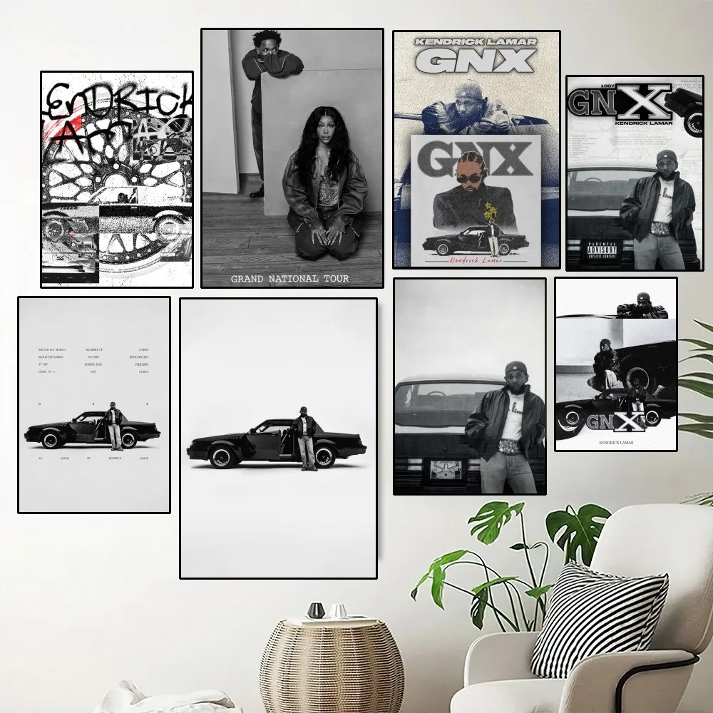 K-kendrick นักร้อง L-Lamar GNX โปสเตอร์ Home Bar กาแฟ House Decor ความงาม Art Wall ภาพวาดผ้าใบในร่ม