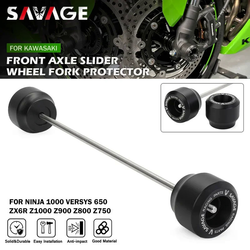VA Front Axle Fork Crash Slider For KAWASAKI ZX6R VERSYS 650 NINJA 1000 Z1000/R/SX Z1000R Z900 Z650 