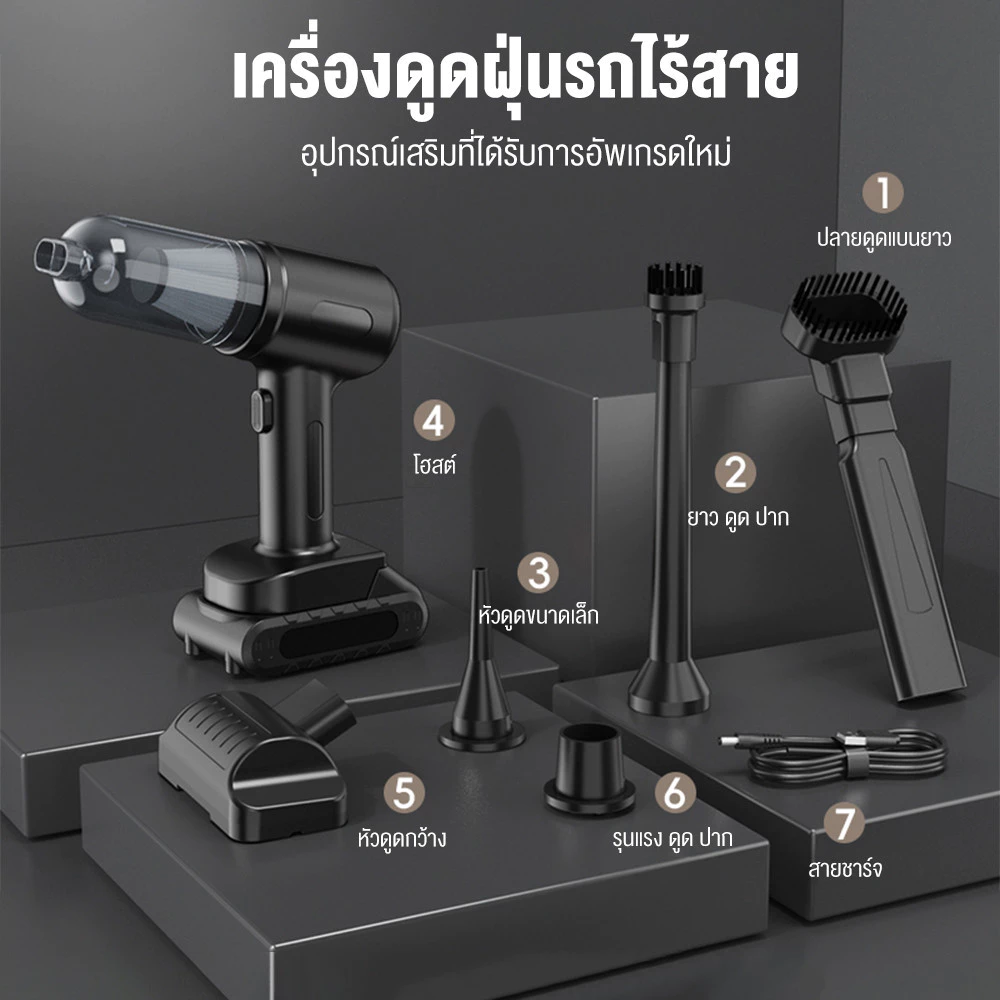 เครื่องดูดฝุ่นในรถยนต์ 120W 4300Pa thumbnail 4