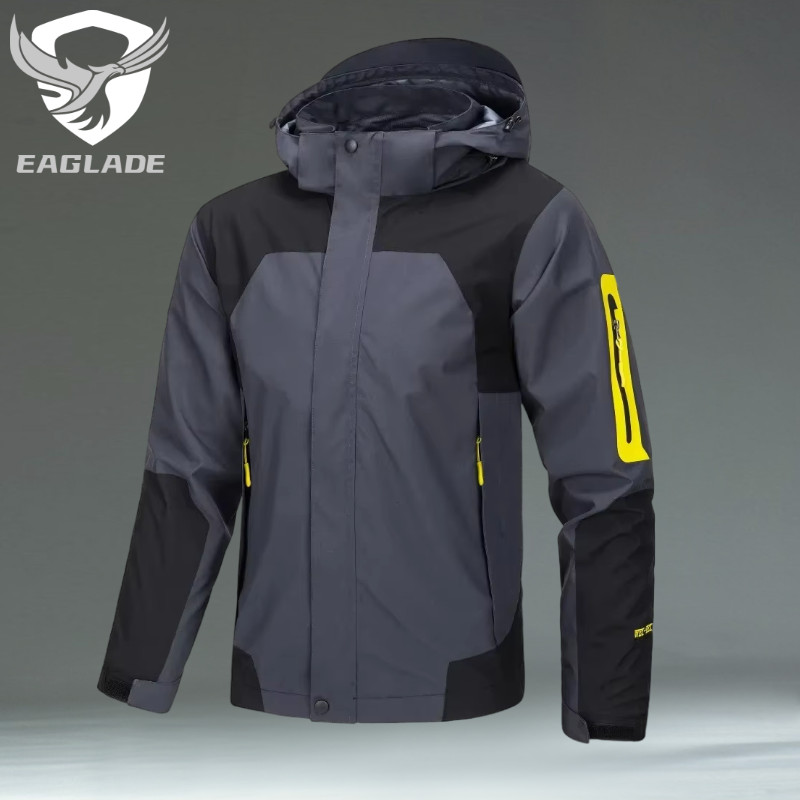 Eaglade เสื้อแจ็คเก็ตขี่มอเตอร์ไซค์ Bomber Rider เสื้อกันลมกันน้ําสําหรับผู้ชายกันรอยขีดข่วน 552 สีเทา E05