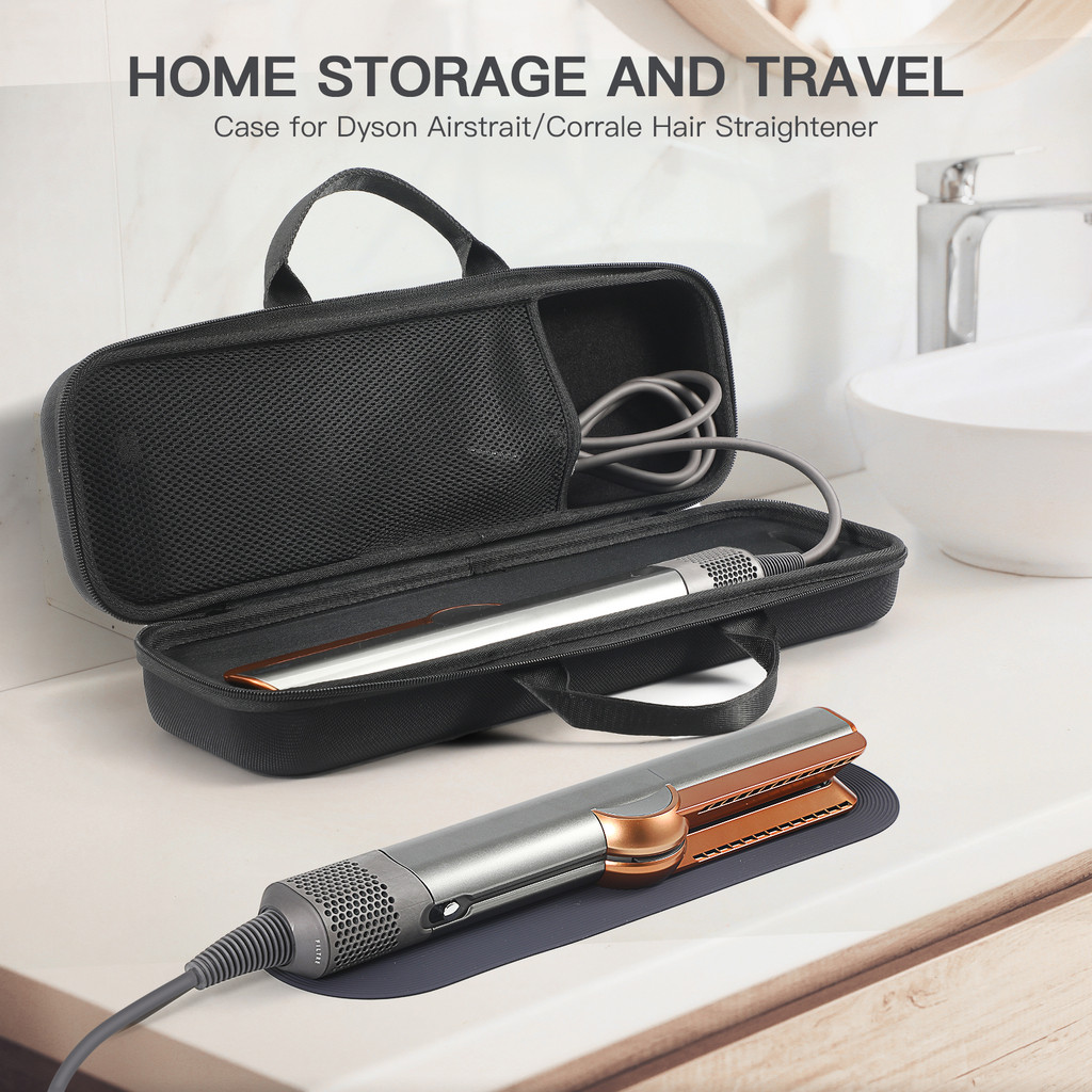 กระเป๋าเดินทางกันกระแทกสําหรับ Dyson Airstrait/Corrale เครื่องหนีบผม, กันน้ํา Anti-Scratch Storage Organizer, แบบพกพาทนความร้อนกระเป๋ามีซิป