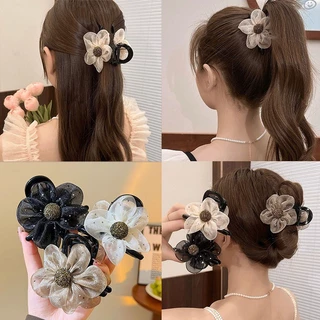 High-end Rhinestone ดอกไม้ Hairpin ผู้หญิงใหม่ผมหางม้าสูงอุปกรณ์เสริมผม