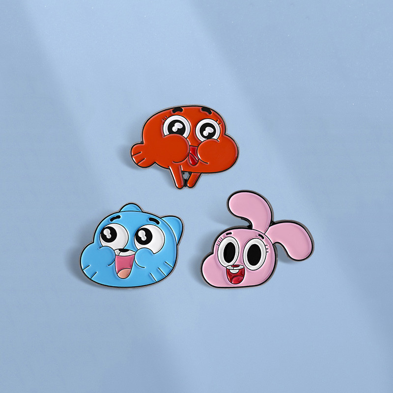 การ์ตูน Gumball Darwin Pin The Amazing World of Gumball เข็มกลัดการ์ตูน Animation Pins ป้ายปกเครื่อง