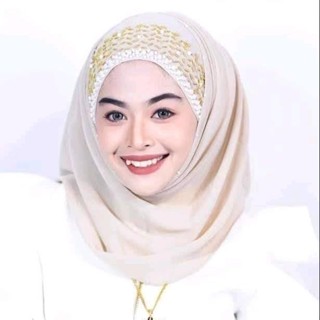 ฮิญาบชีฟองปักทรายทอง