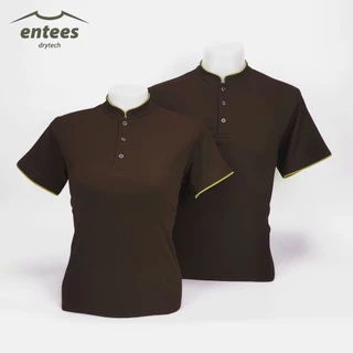 เสื้อคอจีน Micro Plus สีน้ำตาล