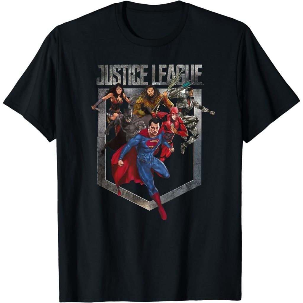 ความร้อน  พิมพ์ลาย Justice League แฟชั่นสําหรับเด็กผู้ชาย และผู้หญิง อายุ 1 2 3 4 5 6 7 8 9 10 11 12