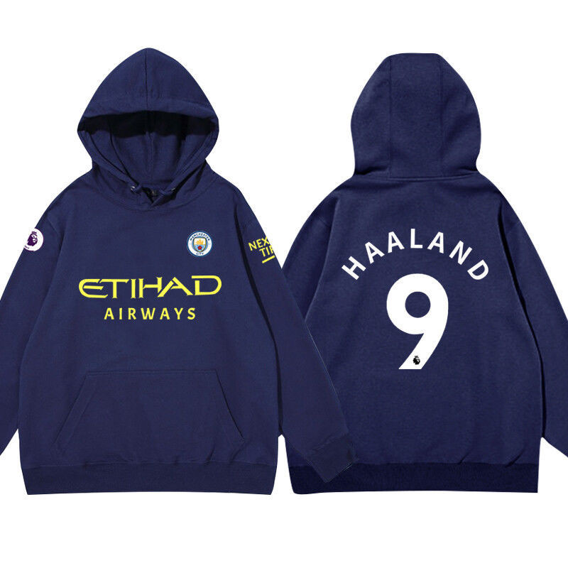 เสื้อกีฬาแขนสั้น ลายทีม Manchester City เบอร์ 22-23 ชุดเหย้า 9 Haaland No. เสื้อแจ็กเก็ตกันหนาว มีฮู้ด ลายฟุตบอล 7 Sterling SIZE XS-4Xl สําหรับผู้ชาย - รูปที่ 4