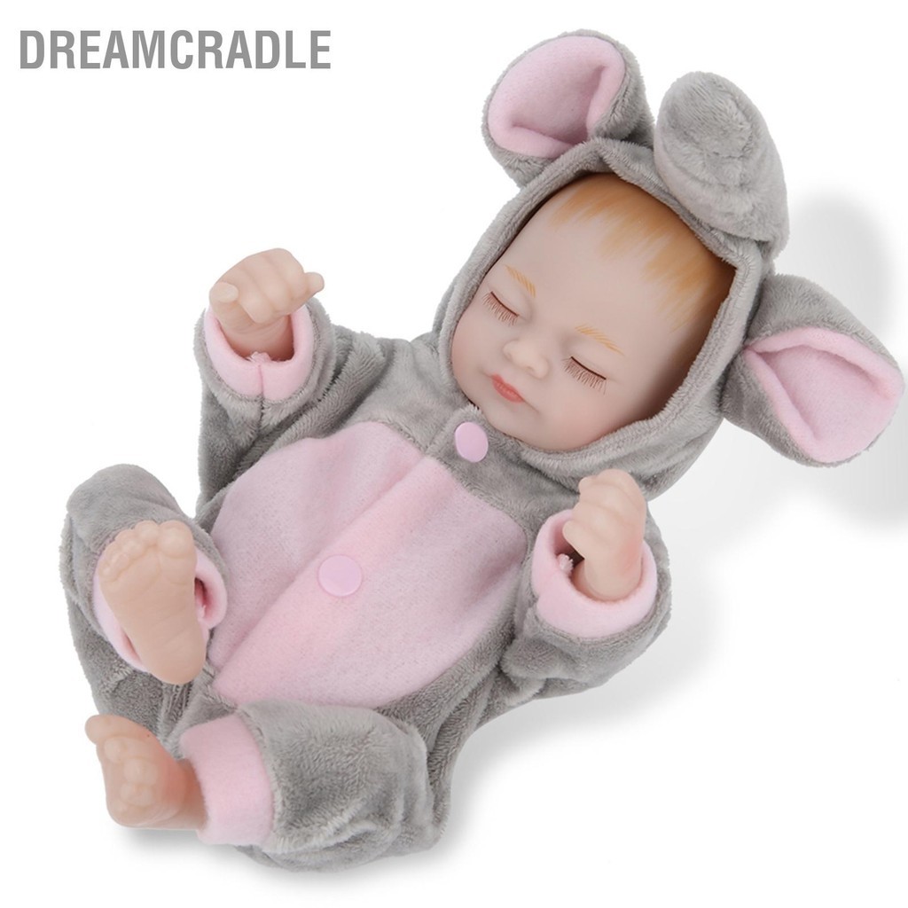 DreamCradle มินิตุ๊กตาทารกเหมือนจริงซิลิโคนปิดตาอาบน้ำของเล่นสาวตุ๊กตาของเล่นสำหรับทารกแรกเกิด