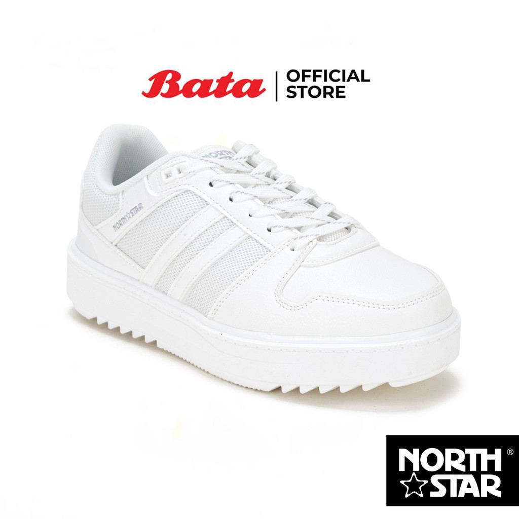 Bata บาจา by North Star รองเท้าผ้าใบสนีคเกอร์ แบบผูกเชือก ดีไซน์เท่ห์ สวมใส่ง่าย สำหรับผู้ชาย สีขาว รหัส 82010746