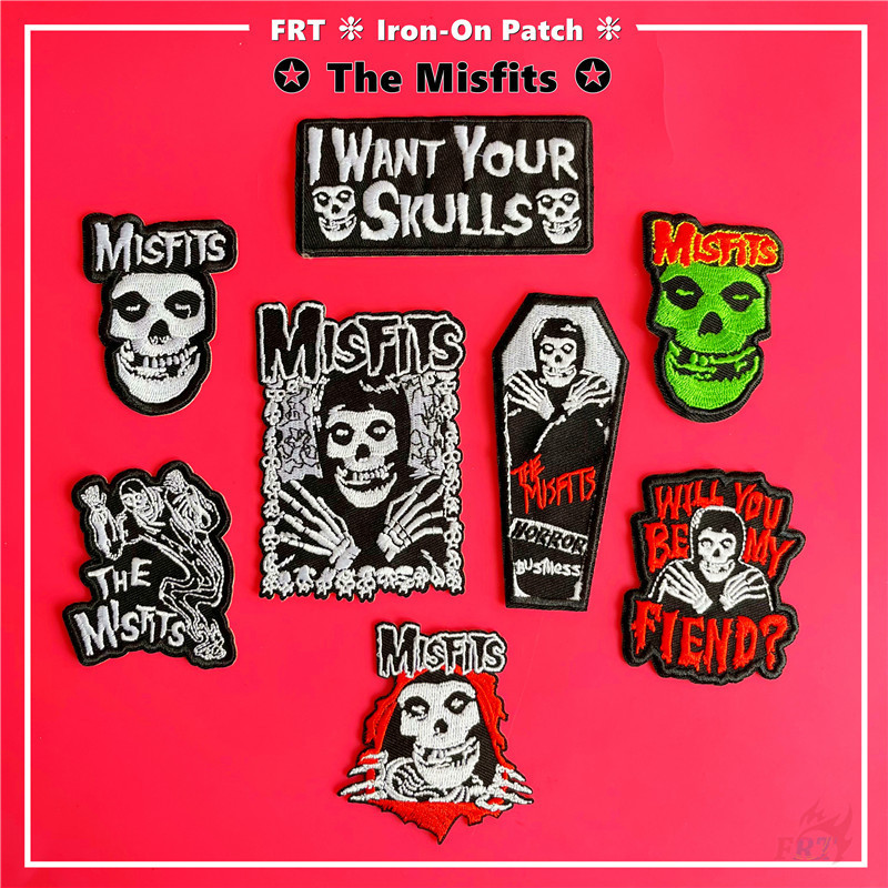 ☸ The Misfits - แผ่นรีดติดเสื้อ ลายวงร็อค ☸ แผ่นแพทช์รีดติดเสื้อ DIY 1 ชิ้น