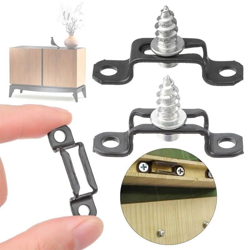 2 in 1 ตัวเชื่อมต่อสกรูซ่อนเฟอร์นิเจอร์ แบบตรง 6 ชุด - รูปที่ 4