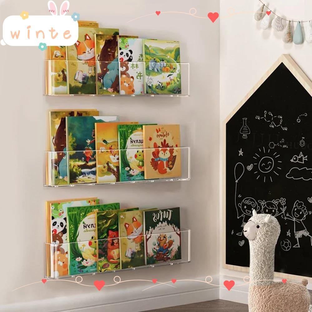 Winte ชั้นวางหนังสือ แบบใส แขวนผนัง สําหรับเด็ก