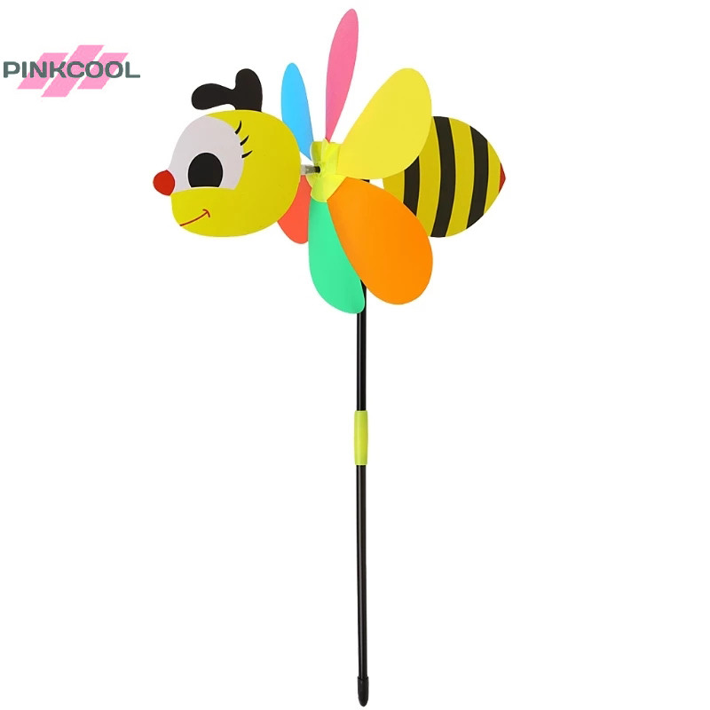 Pinkcool ขายดี กังหันลม รูปสัตว์ ผึ้ง 3D ขนาดใหญ่ สําหรับตกแต่งสวน