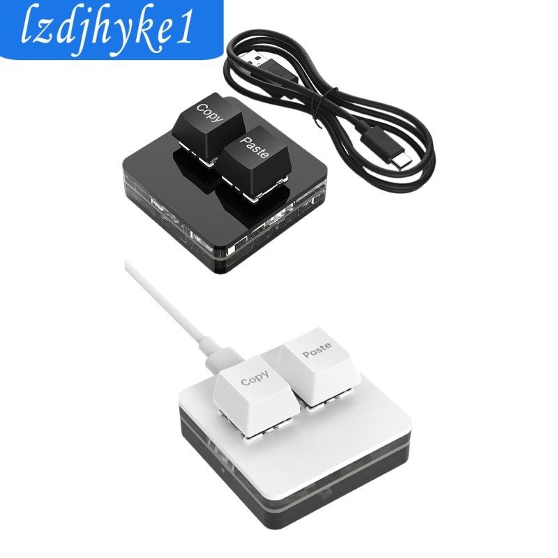 [Lzdjhyke1] คีย์บอร์ดเล่นเกม 2 คีย์ USB Type C RGB 2 คีย์ สําหรับวาดภาพมาโคร