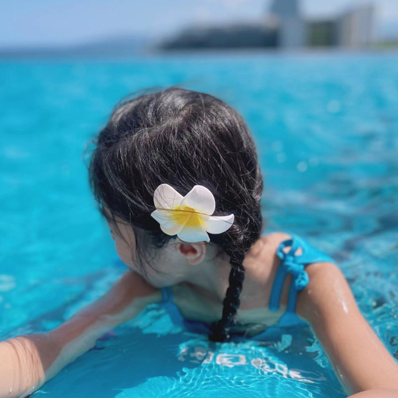 กิ๊บติดผม ลายดอกไม้ ไข่ ติดด้านข้าง ริมทะเล ชายหาด รูปภาพ กิ๊บติดผม เครื่องประดับผม - รูปที่ 2