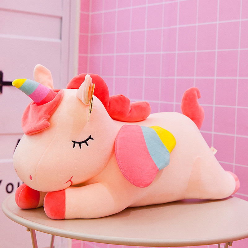 Creative Lying Style Unicorn Plush Toy Cute Pony Unicorn Doll ins Influencer Pillow